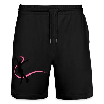 Silhouette patineuse inline - Short de jogging bio TRAINER Stanley/Stella unisexe - noir - Devant - Nik (191cm) & Marisol (170cm)
