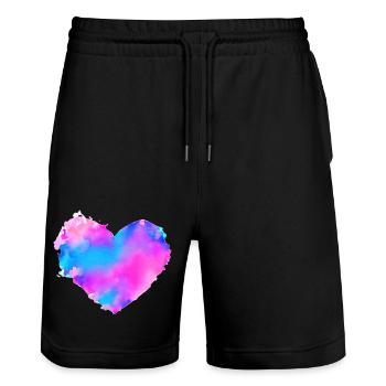 Hochzeit Verlobung Valentinstag Liebe Muttertag - Stanley/Stella Unisex Bio Joggingshorts Trainer  - Schwarz - Vorne - Nik (191cm) & Marisol (170cm)
