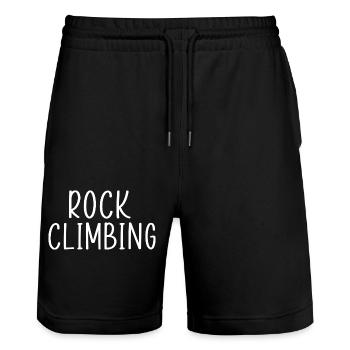 Rock climbing - Stanley/Stella Trainer Unisex Organic Jogging Shorts - black - Front - Nik (191cm) & Marisol (170cm)