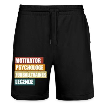 Lustiger Fußballtrainer Spruch für Fußball Coaches - Stanley/Stella Unisex Bio Joggingshorts Trainer  - Schwarz - Vorne - Nik (191cm) & Marisol (170cm)