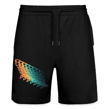 Pêche vintage - Short de jogging bio TRAINER Stanley/Stella unisexe - noir - Devant - Nik (191cm) & Marisol (170cm)
