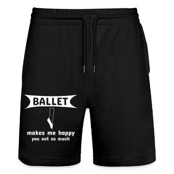 Danse Danse Musique - Short de jogging bio TRAINER Stanley/Stella unisexe - noir - Devant - Nik (191cm) & Marisol (170cm)