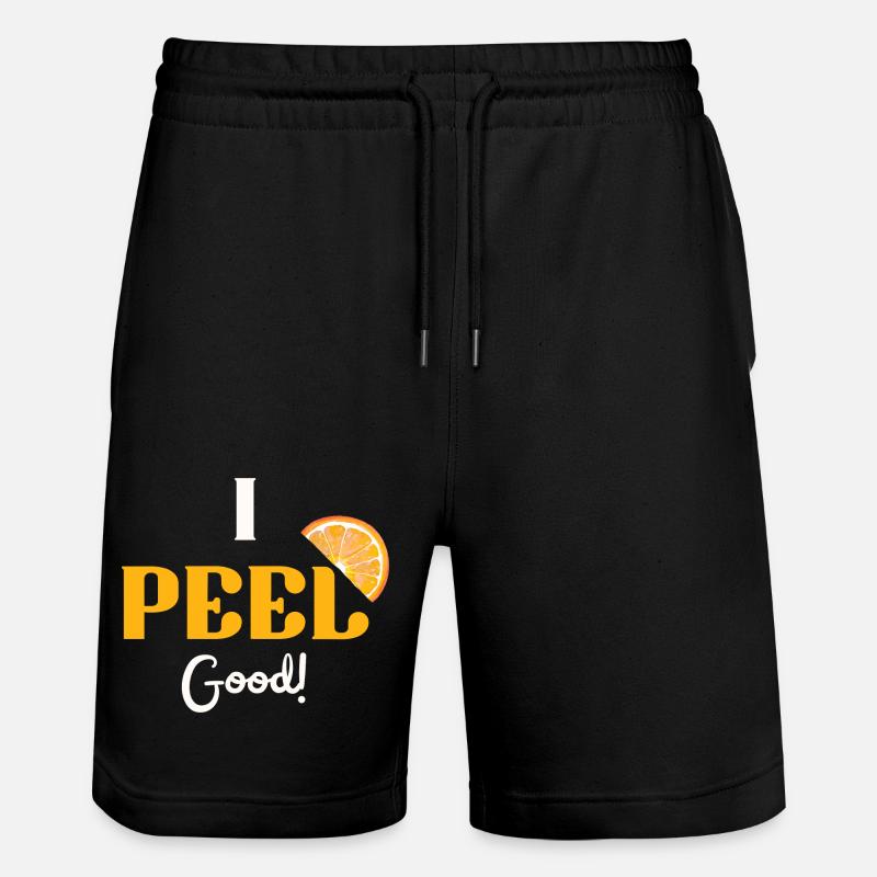 I peel good orange - Stanley/Stella Trainer Unisex Organic Jogging Shorts - black