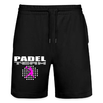 Padel-Mannschaft - Stanley/Stella Unisex Bio Joggingshorts Trainer  - Schwarz - Vorne - Nik (191cm) & Marisol (170cm)