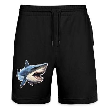 Requin vorace - Short de jogging bio TRAINER Stanley/Stella unisexe - noir - Devant - Nik (191cm) & Marisol (170cm)
