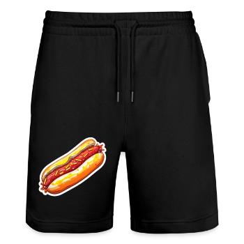 Hot-dog - Short de jogging bio TRAINER Stanley/Stella unisexe - noir - Devant - Nik (191cm) & Marisol (170cm)