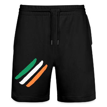 Irlande / Drapeau de l’Irlande - Diagonal - Élégant - Short de jogging bio TRAINER Stanley/Stella unisexe - noir - Devant - Nik (191cm) & Marisol (170cm)