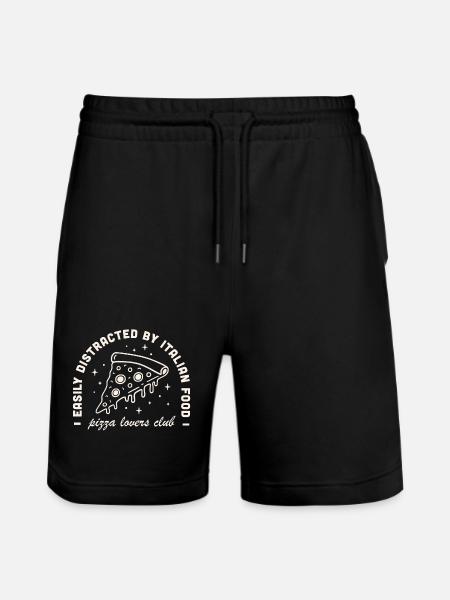 Pizza lover funny quotes - Stanley/Stella Trainer Unisex Organic Jogging Shorts - black