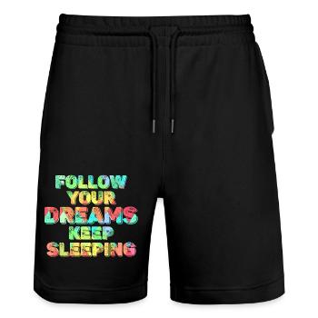 Keep Your Dreams Keep Sleeping - Stanley/Stella Trainer Unisex Organic Jogging Shorts - black - Front - Nik (191cm) & Marisol (170cm)