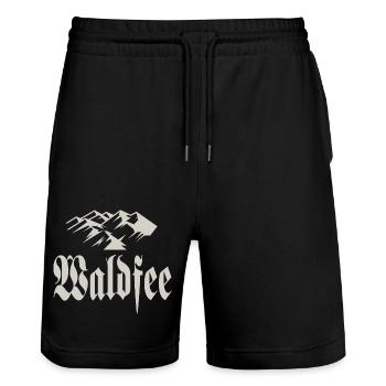 Waldfee - Stanley/Stella Unisex Bio Joggingshorts Trainer  - Schwarz - Vorne - Nik (191cm) & Marisol (170cm)
