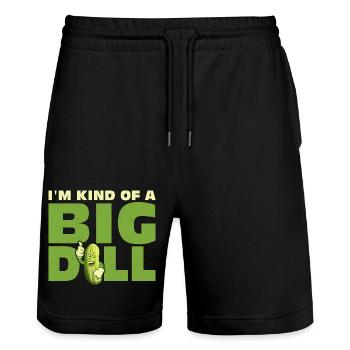 I'm Kind Of A Big Dill Pickle Vegan Cucumber - Stanley/Stella Unisex Bio Joggingshorts Trainer  - Schwarz - Vorne - Nik (191cm) & Marisol (170cm)