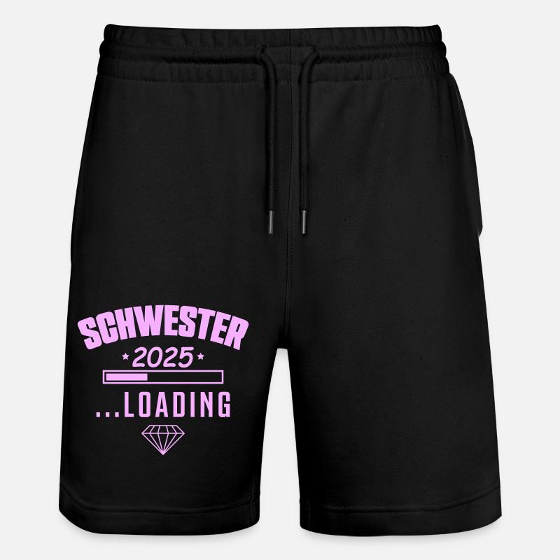 Schwester 2025 Loading - Stanley/Stella Unisex Bio Joggingshorts Trainer  - Schwarz