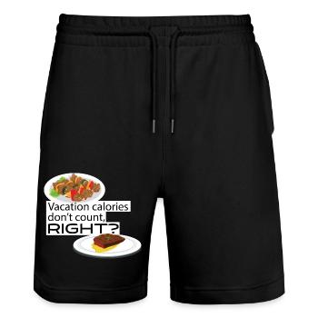 Vacation calories don t count right - Stanley/Stella Trainer Unisex Organic Jogging Shorts - black - Front - Nik (191cm) & Marisol (170cm)