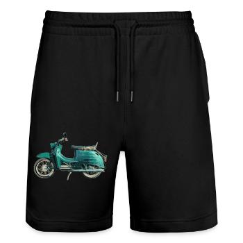 Simson Schwalbe KR51/1 - Stanley/Stella Unisex Bio Joggingshorts Trainer  - Schwarz - Vorne - Nik (191cm) & Marisol (170cm)