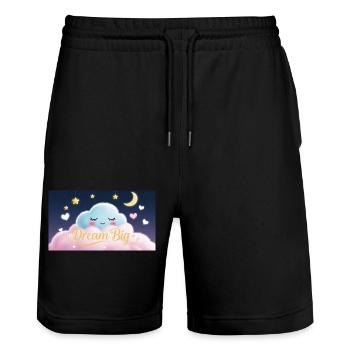 Dream Big - Stanley/Stella Unisex Bio Joggingshorts Trainer  - Schwarz - Vorne - Nik (191cm) & Marisol (170cm)