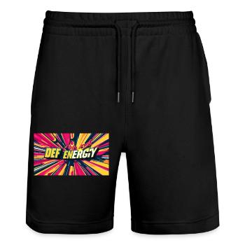 DefEnergy Mode - Stanley/Stella Unisex Bio Joggingshorts Trainer  - Schwarz - Vorne - Nik (191cm) & Marisol (170cm)