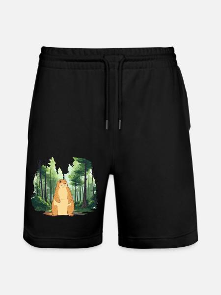 Strong groundhog nature landscape - Stanley/Stella Trainer Unisex Organic Jogging Shorts - black