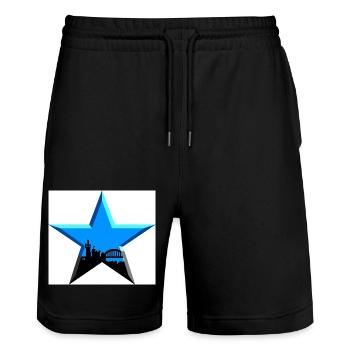 il fullxfull - Stanley/Stella Trainer Unisex Organic Jogging Shorts - black - Front - Nik (191cm) & Marisol (170cm)