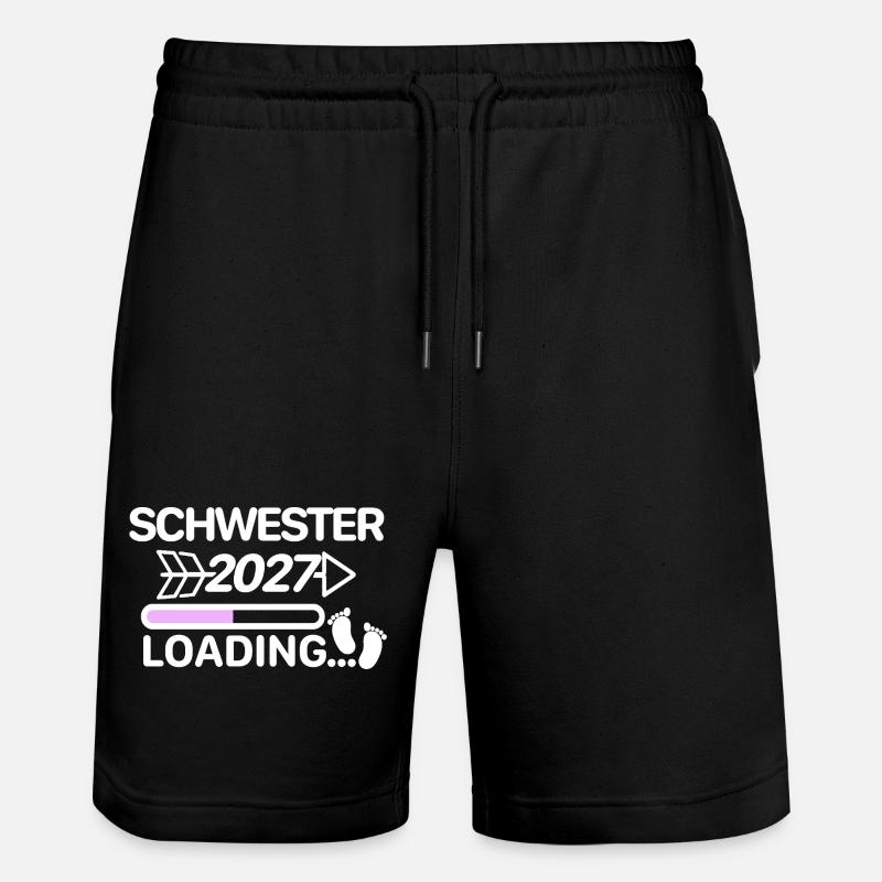Ich werde Schwester 2027 - Stanley/Stella Unisex Bio Joggingshorts Trainer - Schwarz