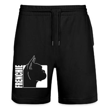 Frenchie Profil Bouledogue Français Chiens Chien - Short de jogging bio TRAINER Stanley/Stella unisexe - noir - Devant - Nik (191cm) & Marisol (170cm)