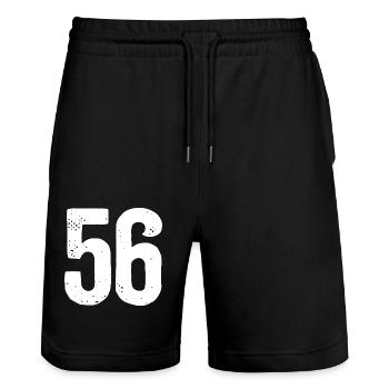 56 Numéros Blanc - Short de jogging bio TRAINER Stanley/Stella unisexe - noir - Devant - Nik (191cm) & Marisol (170cm)