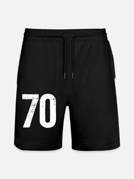 70 Numbers White - Stanley/Stella Trainer Unisex Organic Jogging Shorts - black