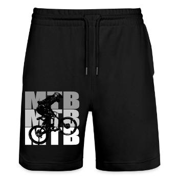 MTB Bike - Stanley/Stella Unisex Bio Joggingshorts Trainer  - Schwarz - Vorne - Nik (191cm) & Marisol (170cm)