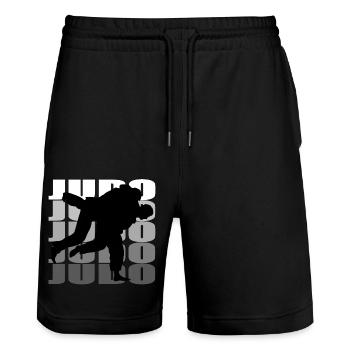 Judo - Short de jogging bio TRAINER Stanley/Stella unisexe - noir - Devant - Nik (191cm) & Marisol (170cm)
