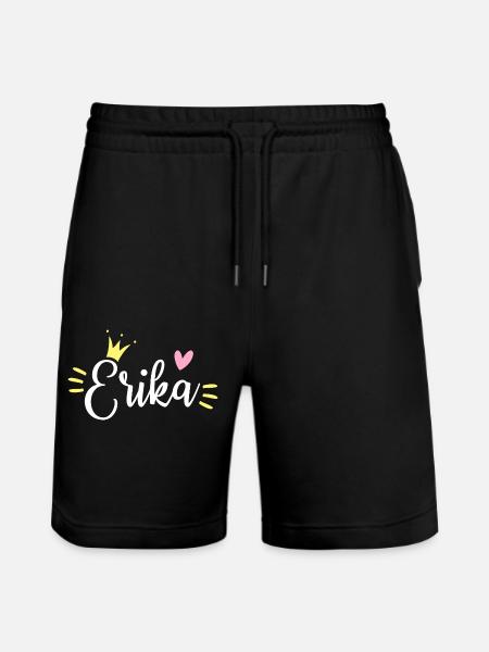 Erika Name Crown - Stanley/Stella Trainer Unisex Organic Jogging Shorts - black