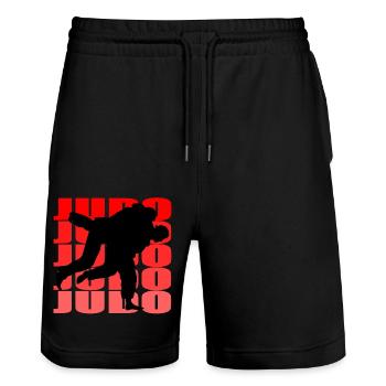 Judo - Short de jogging bio TRAINER Stanley/Stella unisexe - noir - Devant - Nik (191cm) & Marisol (170cm)