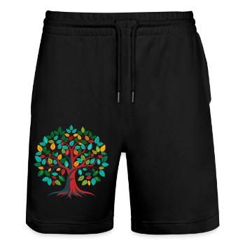 Arbre de vie - Short de jogging bio TRAINER Stanley/Stella unisexe - noir - Devant - Nik (191cm) & Marisol (170cm)