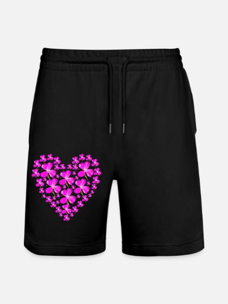 Heart of Carnations - Stanley/Stella Trainer Unisex Organic Jogging Shorts - black