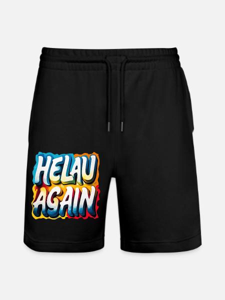 Helau Again Karneval Fasching - Stanley/Stella Unisex Bio Joggingshorts Trainer - Schwarz