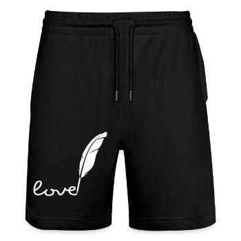Plume Amour - Short de jogging bio TRAINER Stanley/Stella unisexe - noir - Devant - Nik (191cm) & Marisol (170cm)