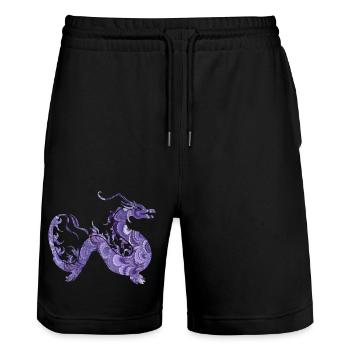 drachen e 76 - Stanley/Stella Unisex Bio Joggingshorts Trainer  - Schwarz - Vorne - Nik (191cm) & Marisol (170cm)
