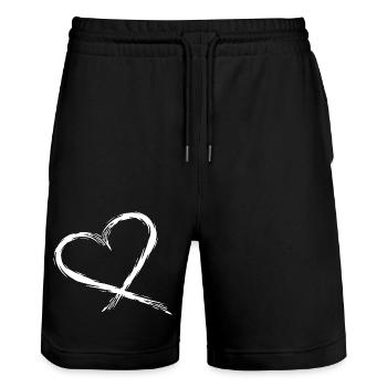Herz Design Vektor Weiß - Stanley/Stella Unisex Bio Joggingshorts Trainer  - Schwarz - Vorne - Nik (191cm) & Marisol (170cm)