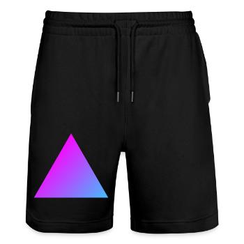 Dreieck Farbig - Stanley/Stella Unisex Bio Joggingshorts Trainer  - Schwarz - Vorne - Nik (191cm) & Marisol (170cm)