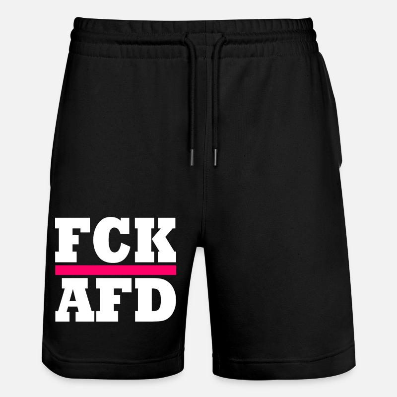 Fck afd - Stanley/Stella Unisex Bio Joggingshorts Trainer  - Schwarz
