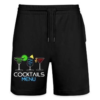 Cocktail - Short de jogging bio TRAINER Stanley/Stella unisexe - noir - Devant - Nik (191cm) & Marisol (170cm)