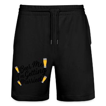 Beer Me Getting Married - Stanley/Stella Trainer Unisex Organic Jogging Shorts - black - Front - Nik (191cm) & Marisol (170cm)