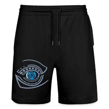 Œil de baleine tribal - Short de jogging bio TRAINER Stanley/Stella unisexe - noir - Devant - Nik (191cm) & Marisol (170cm)