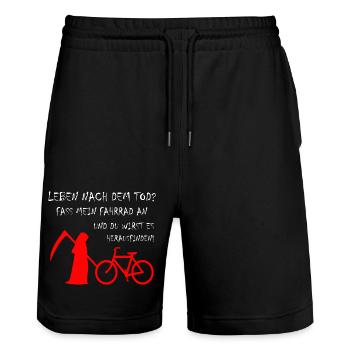 Vélo VTT Hobby Cyclisme - Short de jogging bio TRAINER Stanley/Stella unisexe - noir - Devant - Nik (191cm) & Marisol (170cm)