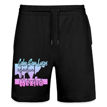 Cabo San Lucas Mexico - Stanley/Stella Unisex Bio Joggingshorts Trainer  - Schwarz - Vorne - Nik (191cm) & Marisol (170cm)