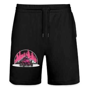 Quad VTT Tout-terrain Quad Riders Femmes - Short de jogging bio TRAINER Stanley/Stella unisexe - noir - Devant - Nik (191cm) & Marisol (170cm)