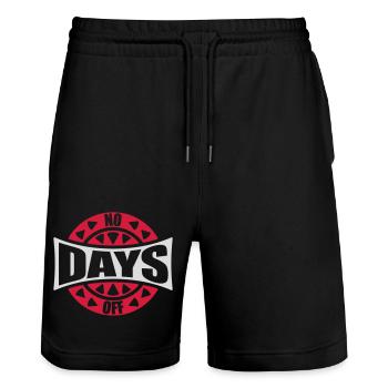 no days off Zitat - Stanley/Stella Unisex Bio Joggingshorts Trainer  - Schwarz - Vorne - Nik (191cm) & Marisol (170cm)