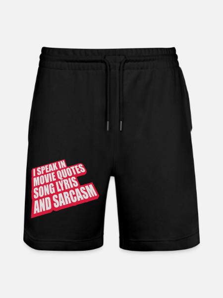 speak lyrics and sarcasm - Stanley/Stella Trainer Unisex Organic Jogging Shorts - black
