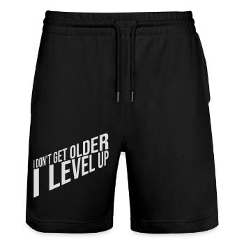 get older level up - Stanley/Stella Unisex Bio Joggingshorts Trainer  - Schwarz - Vorne - Nik (191cm) & Marisol (170cm)