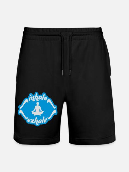inhale exhale yoga quote - Stanley/Stella Trainer Unisex Organic Jogging Shorts - black