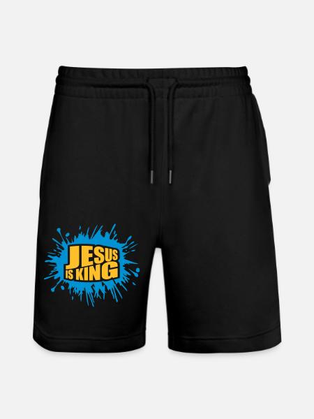 jesus is king quote - Stanley/Stella Trainer Unisex Organic Jogging Shorts - black