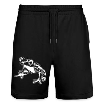 Tree Frog Graphic Aquatic Amphibian Frog Lovers - Stanley/Stella Trainer Unisex Organic Jogging Shorts - black - Front - Nik (191cm) & Marisol (170cm)